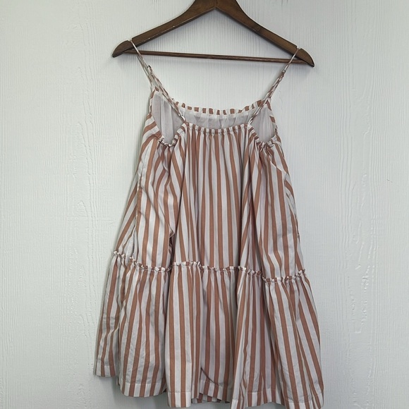 Abercrombie & Fitch - Stripe Ruffle Lined Spaghetti Strap Trapeze Mini Dress LG - Picture 12 of 12